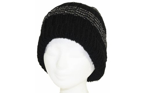 Gebreide Muts met pels zwart Gebreide Muts met pels zwart