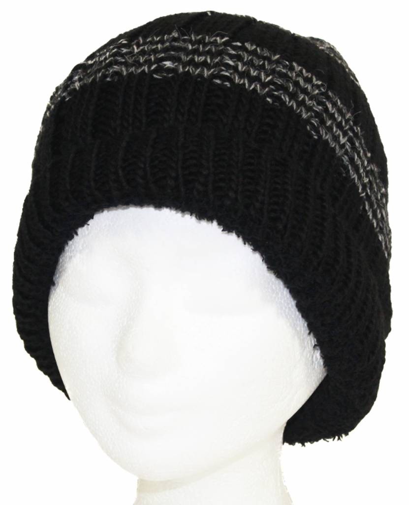 Gebreide Muts met pels zwart Gebreide Muts met pels zwart