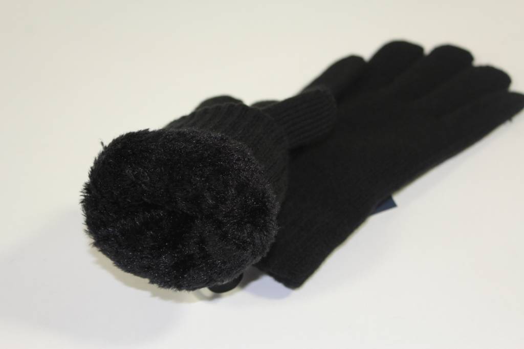 Heren handschoenen met pels zwart Heren handschoenen met pels zwart