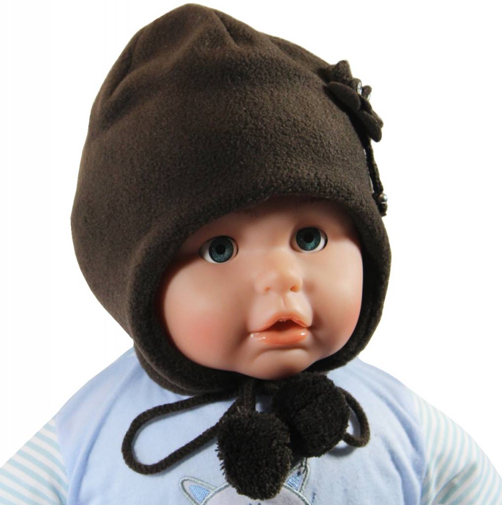 Baby / Kindermuts fleece bruin