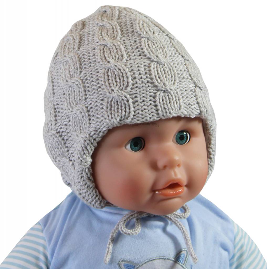 Baby muts gebreid grijs