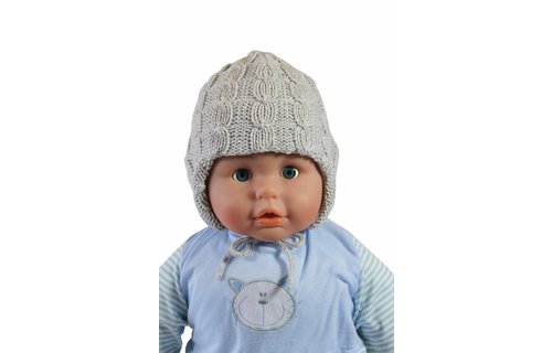 Baby muts gebreid grijs Baby muts gebreid grijs
