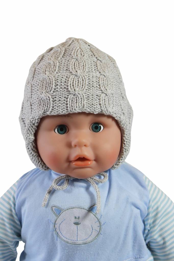 Baby muts gebreid grijs Baby muts gebreid grijs