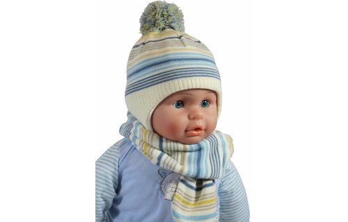 Baby Muts en Sjaal gestreept Baby Muts en Sjaal gestreept