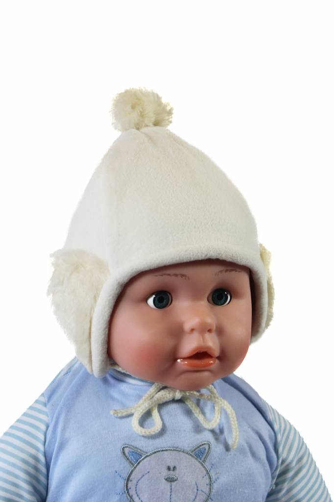 Ecru Babymuts pompon fleece Ecru Babymuts pompon fleece