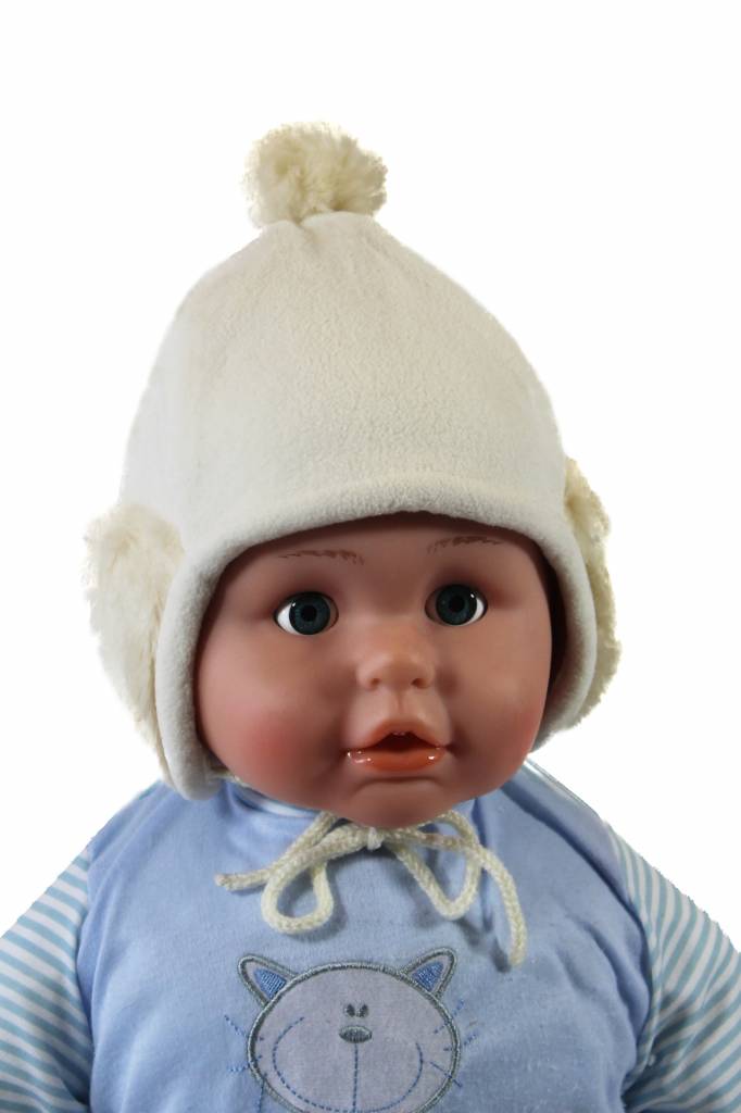 Ecru Babymuts pompon fleece Ecru Babymuts pompon fleece