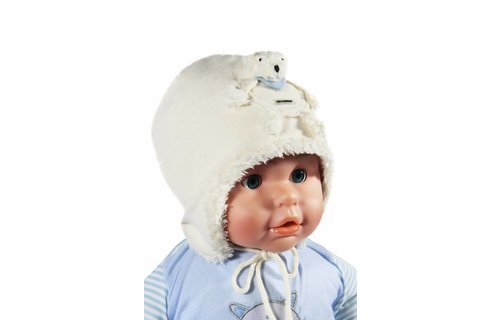 Babymuts fleece met beertje