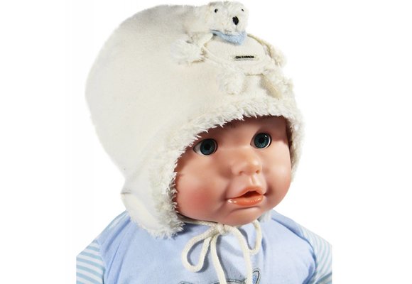 Babymuts fleece met beertje