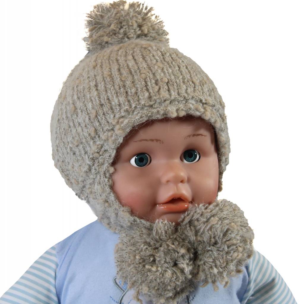 Baby- Kindermuts Mohair beige