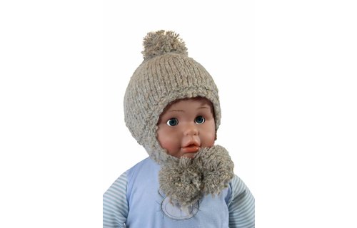 Baby- Kindermuts Mohair beige
