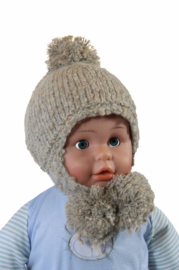 Baby- Kindermuts Mohair beige