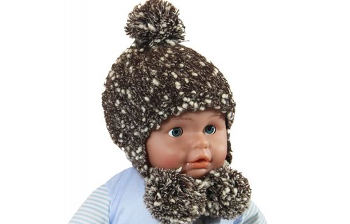 Baby- Kindermuts Mohair bruin