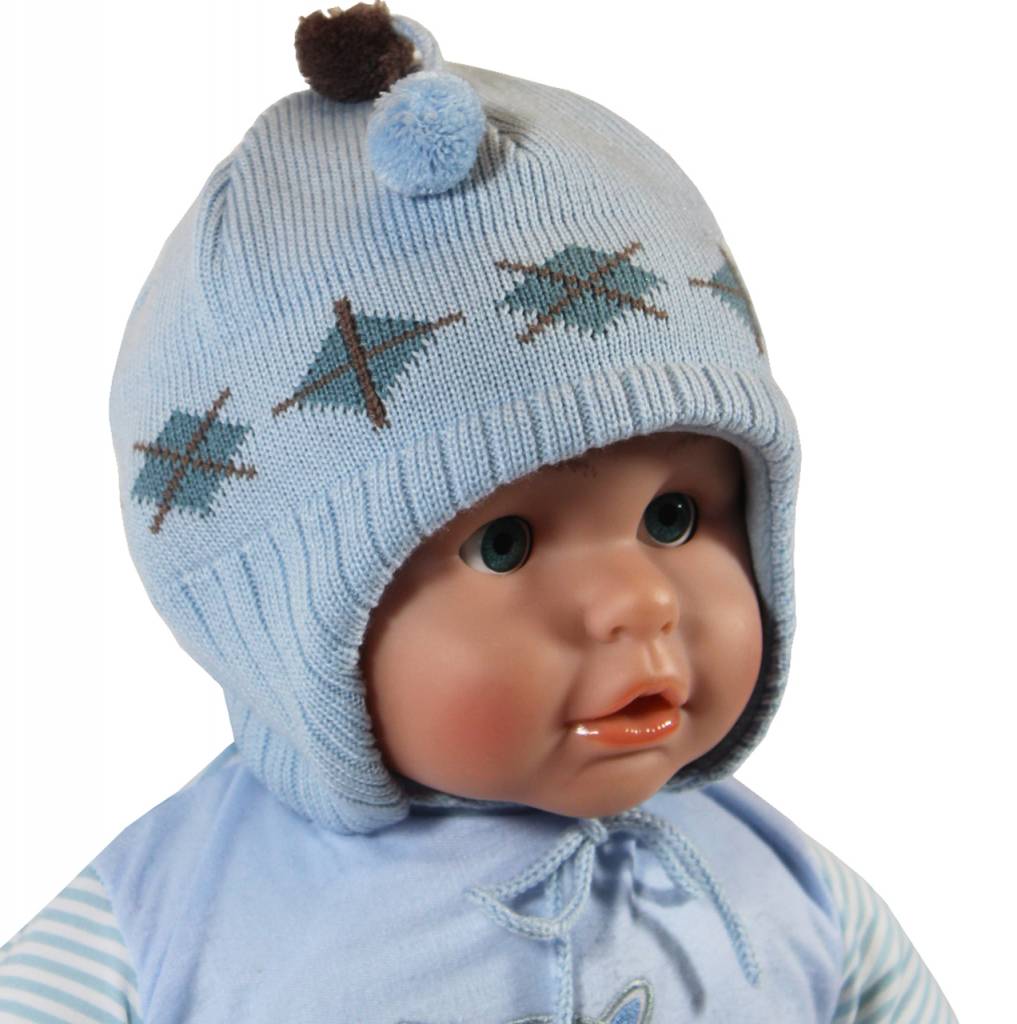 Babymuts lichtblauw ruit Babymuts lichtblauw ruit