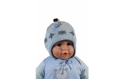 Babymuts lichtblauw ruit Babymuts lichtblauw ruit