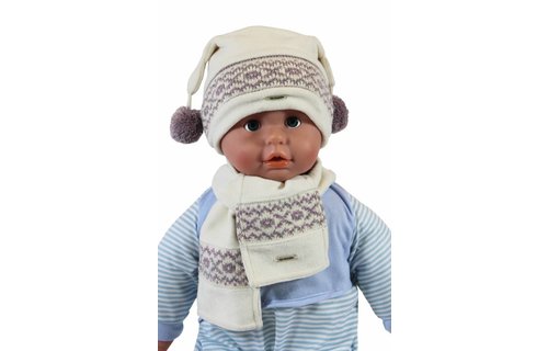 Babymuts pompons en sjaal fleece