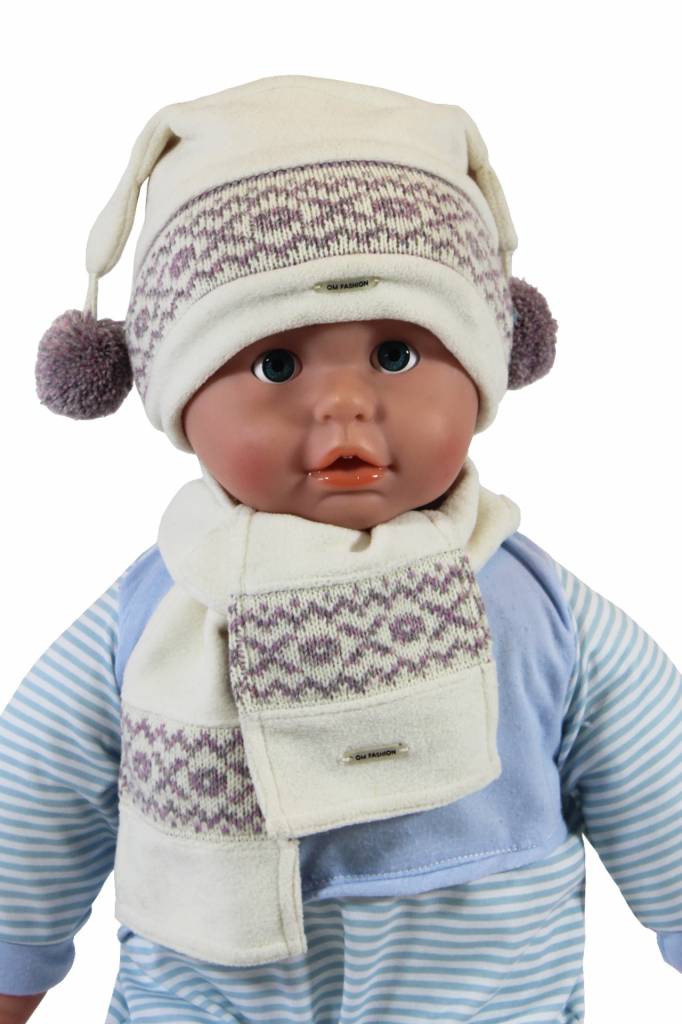 Babymuts pompons en sjaal fleece