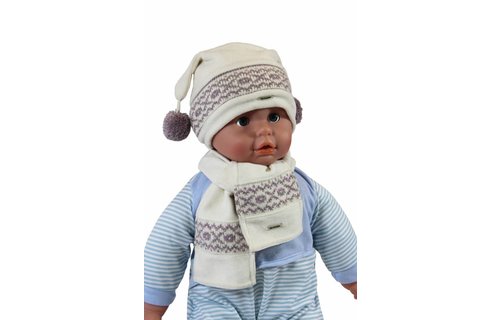 Babymuts pompons en sjaal fleece