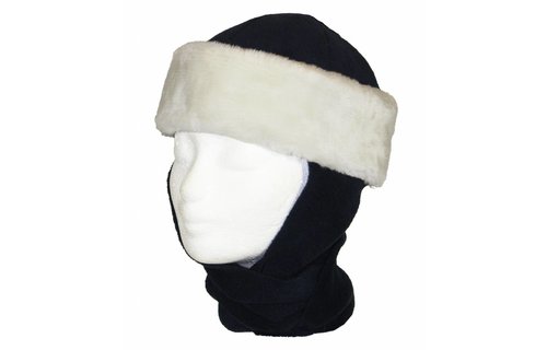 Kindermuts pels met sjaal navy Blauw Kindermuts pels met sjaal navy Blauw