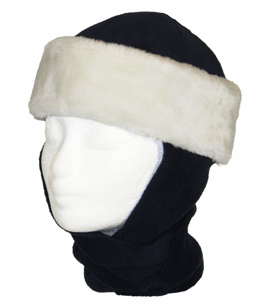 Kindermuts pels met sjaal navy Blauw Kindermuts pels met sjaal navy Blauw