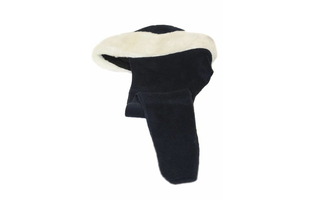 Kindermuts pels met sjaal navy Blauw Kindermuts pels met sjaal navy Blauw