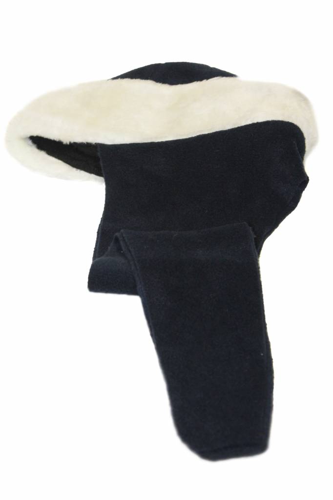 Kindermuts pels met sjaal navy Blauw Kindermuts pels met sjaal navy Blauw