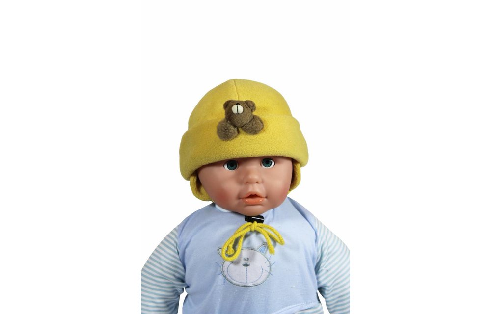 Babymuts fleece beertje oker Babymuts fleece beertje oker
