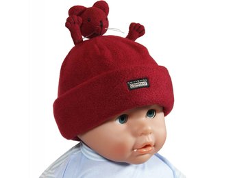 Fleece muts Baby's handjes bordeaux