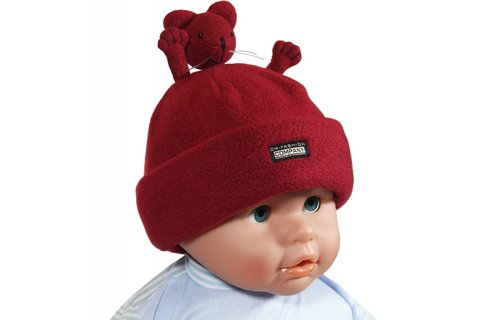 Fleece muts Baby's handjes bordeaux