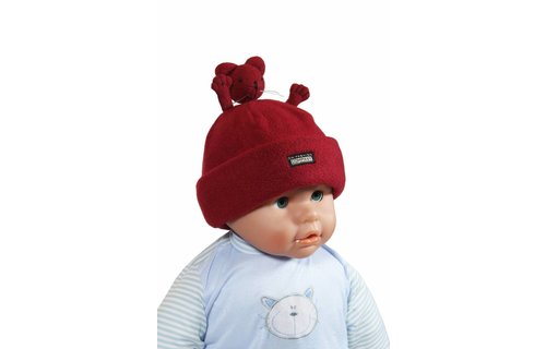 Fleece muts Baby's handjes bordeaux