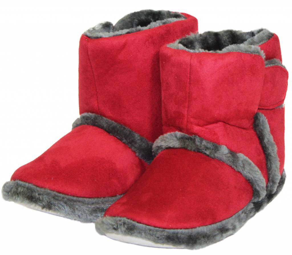 Pantoffels Dames hoog met velcrostrip Rood
