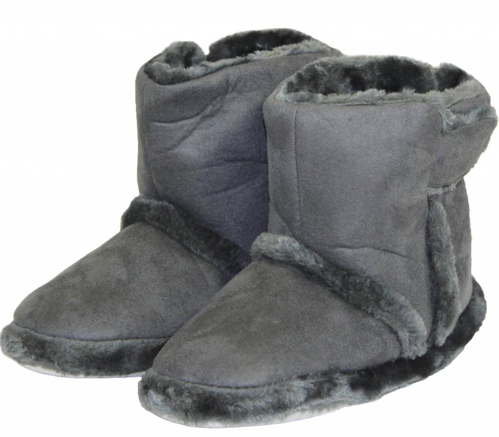 Pantoffels Dames hoog met velcrostrip Grijs