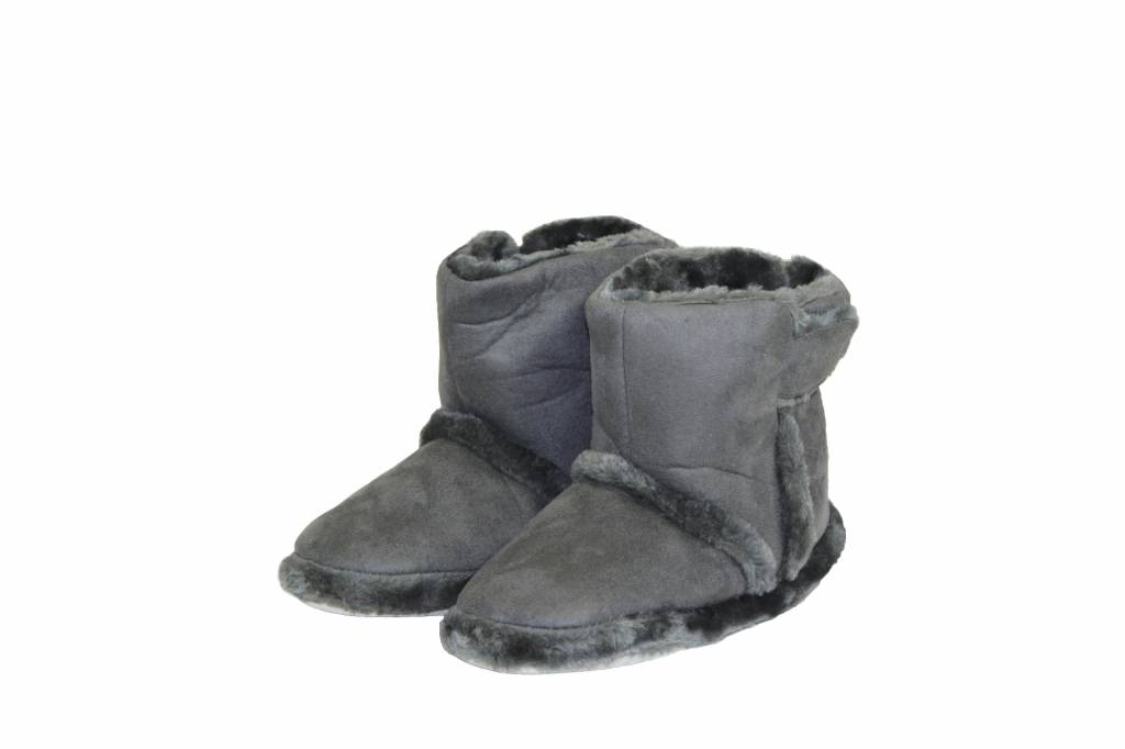 Pantoffels Dames hoog met velcrostrip Grijs