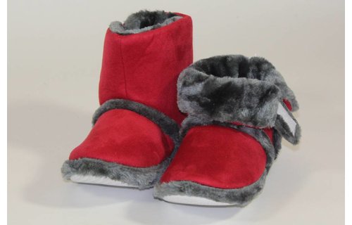 Pantoffels Dames hoog met velcrostrip Rood