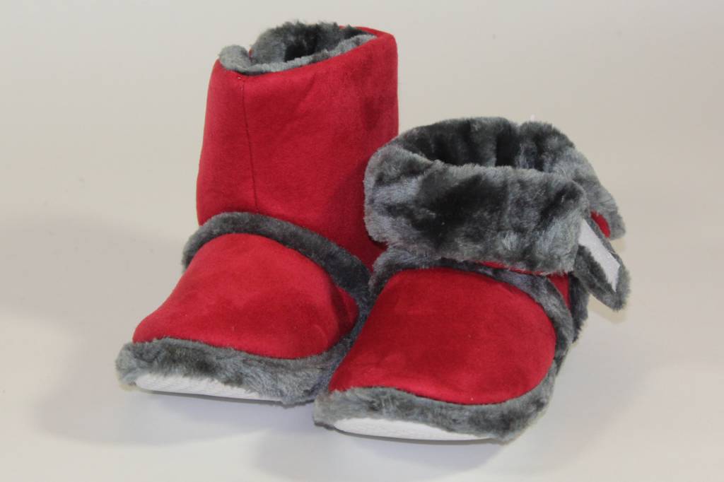 Pantoffels Dames hoog met velcrostrip Rood