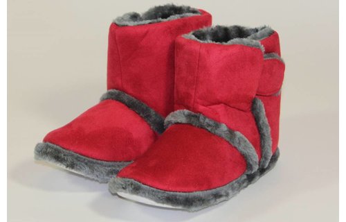 Pantoffels Dames hoog met velcrostrip Rood