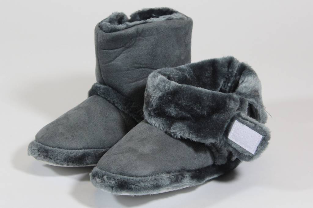 Pantoffels Dames hoog met velcrostrip Grijs