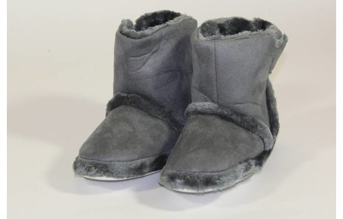 Pantoffels Dames hoog met velcrostrip Grijs