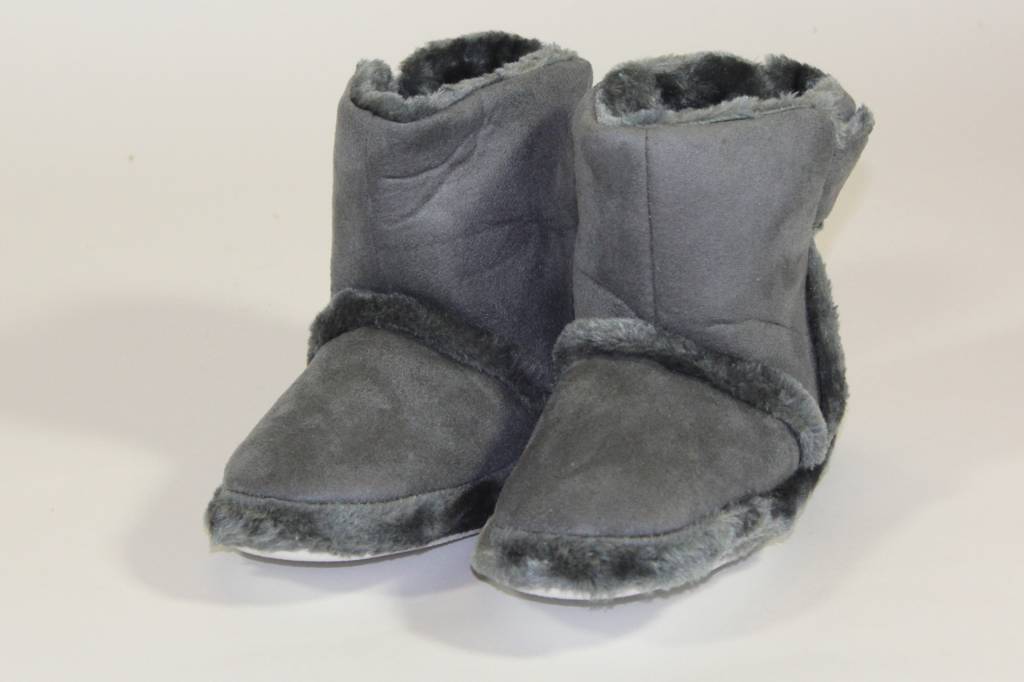 Pantoffels Dames hoog met velcrostrip Grijs