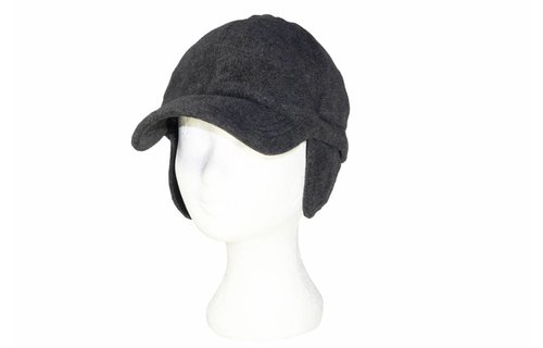 Fleece pet met oorflappen Grijs / antraciet