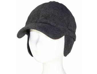 Fleece pet met oorflappen Grijs