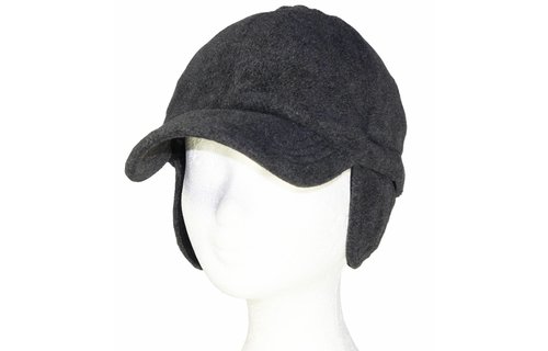 Fleece pet met oorflappen Grijs / antraciet