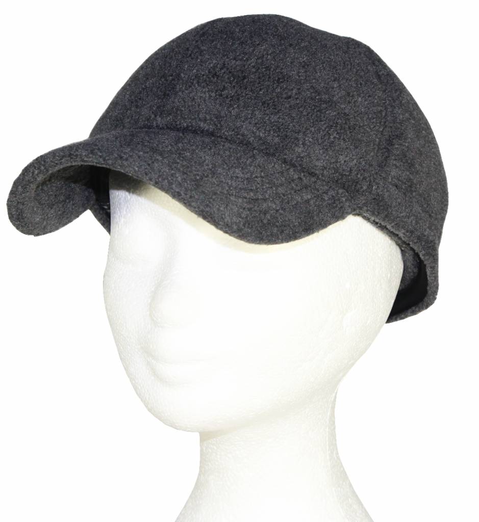 Fleece pet met oorflappen Grijs / antraciet