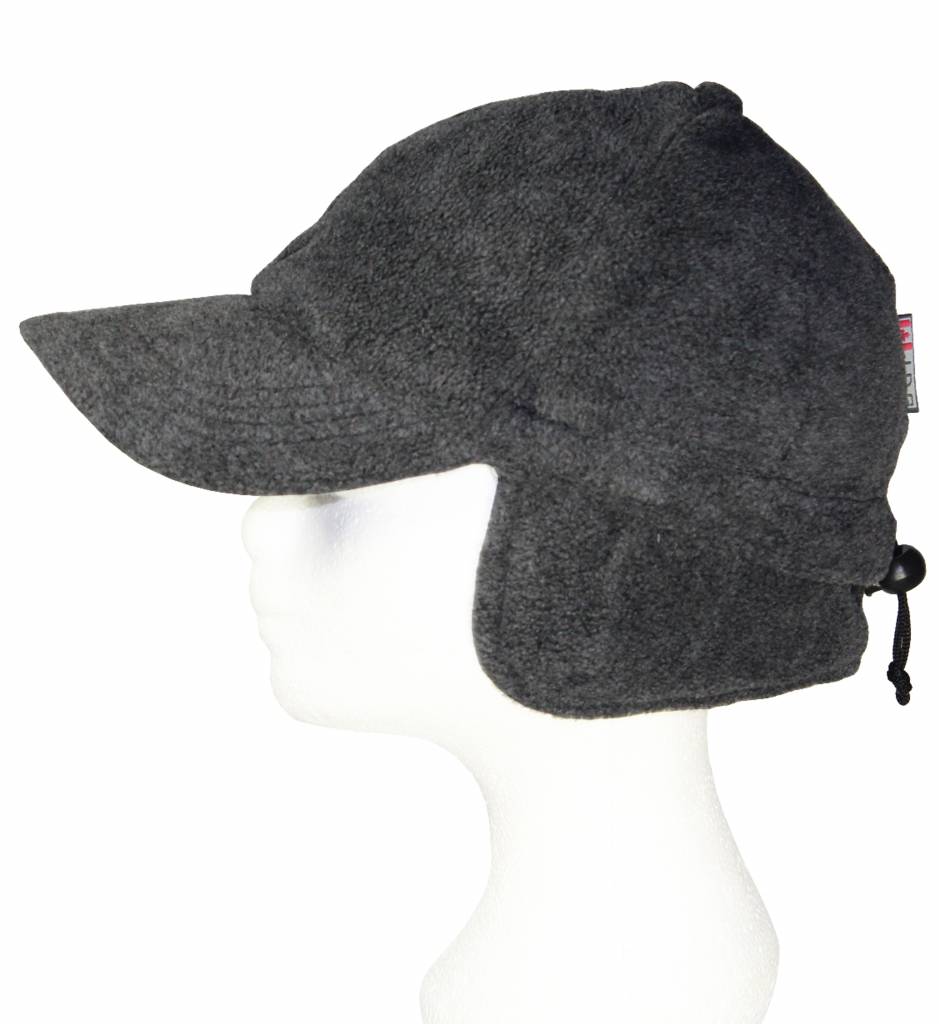 Fleece pet met oorflappen Grijs / antraciet