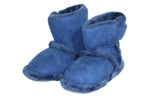 Pantoffels kinderen hoog met velcrostrip Blauw