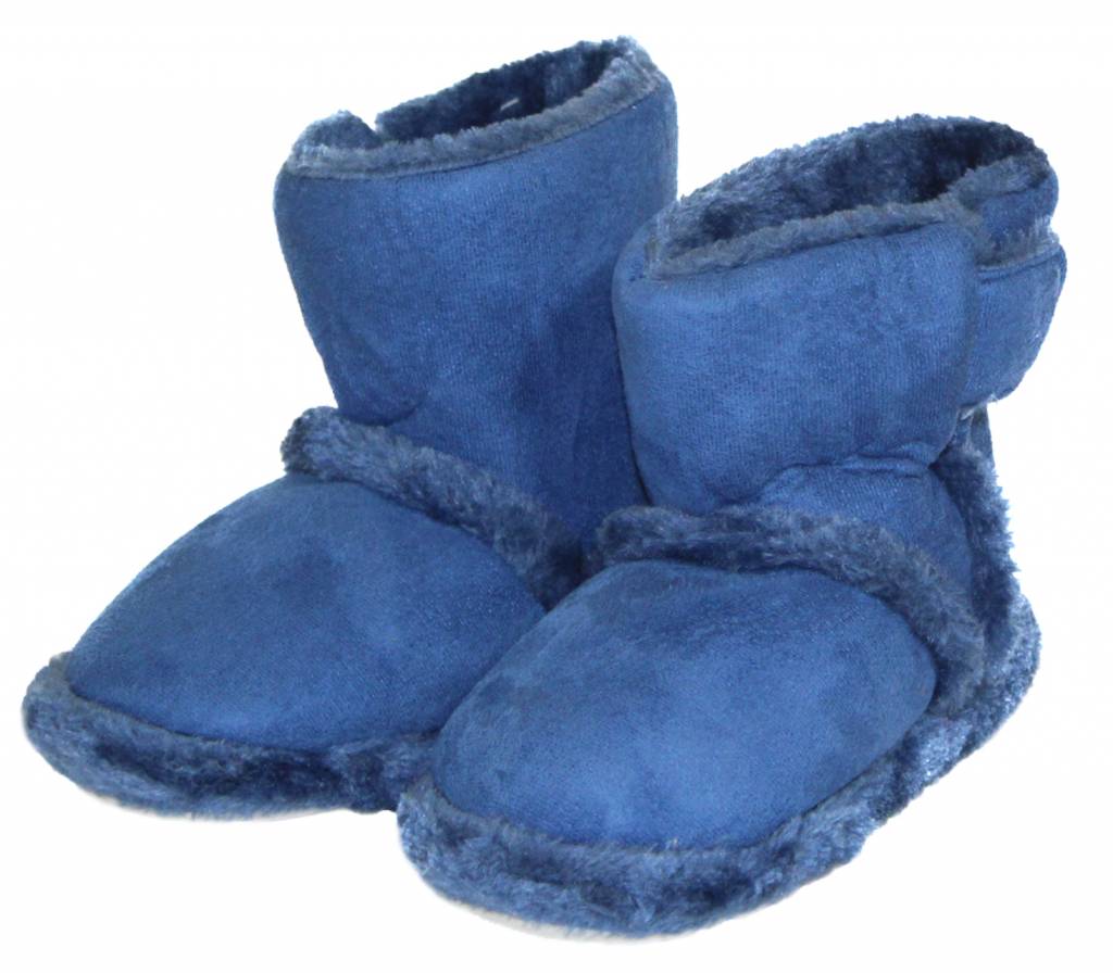 Pantoffels kinderen hoog met velcrostrip Blauw