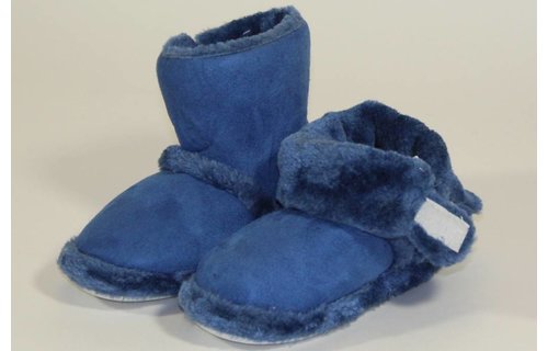 Pantoffels kinderen hoog met velcrostrip Blauw