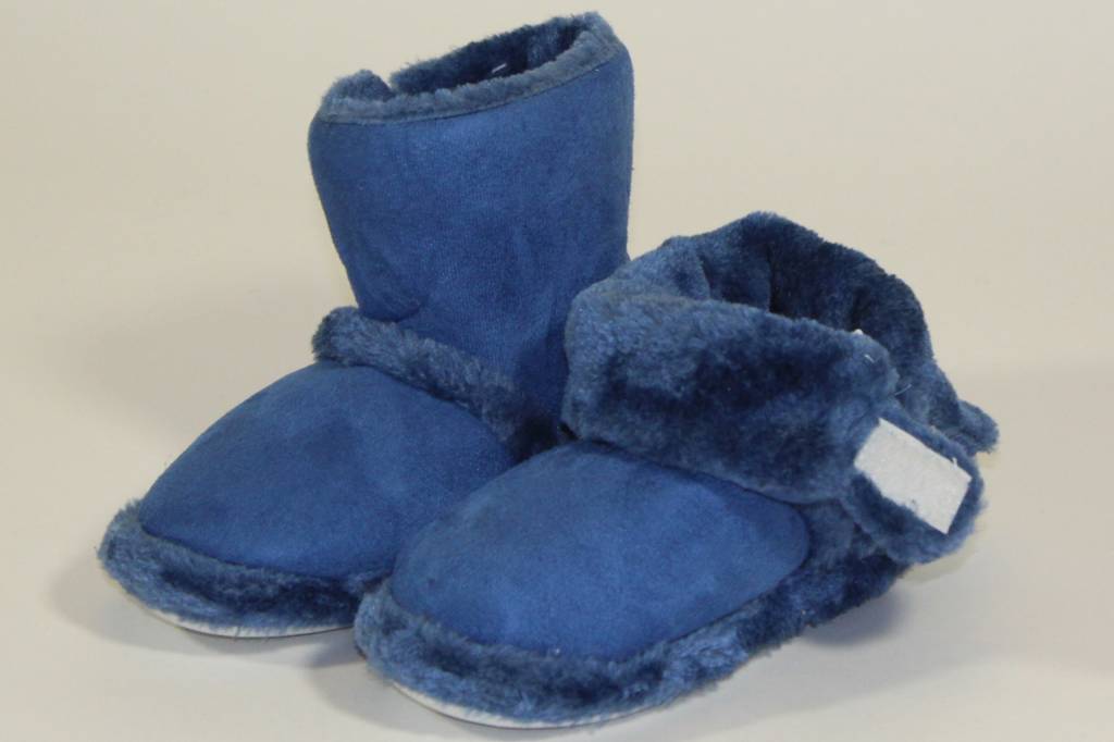 Pantoffels kinderen hoog met velcrostrip Blauw