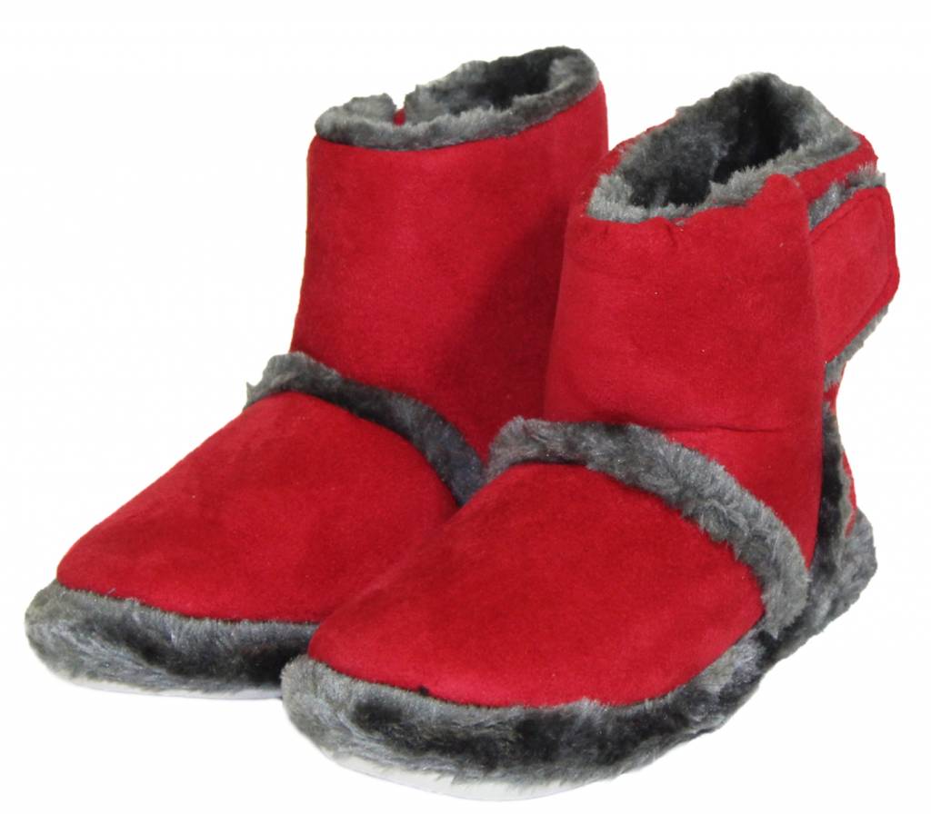 Pantoffels kinderen hoog met velcrostrip Rood Pantoffels kinderen hoog met velcrostrip Rood