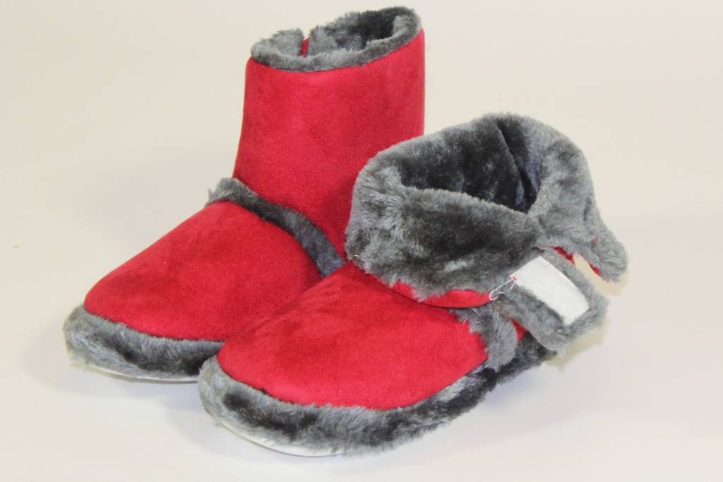 Pantoffels kinderen hoog met velcrostrip Rood Pantoffels kinderen hoog met velcrostrip Rood