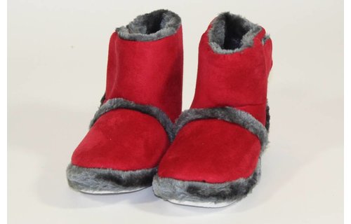 Pantoffels kinderen hoog met velcrostrip Rood Pantoffels kinderen hoog met velcrostrip Rood